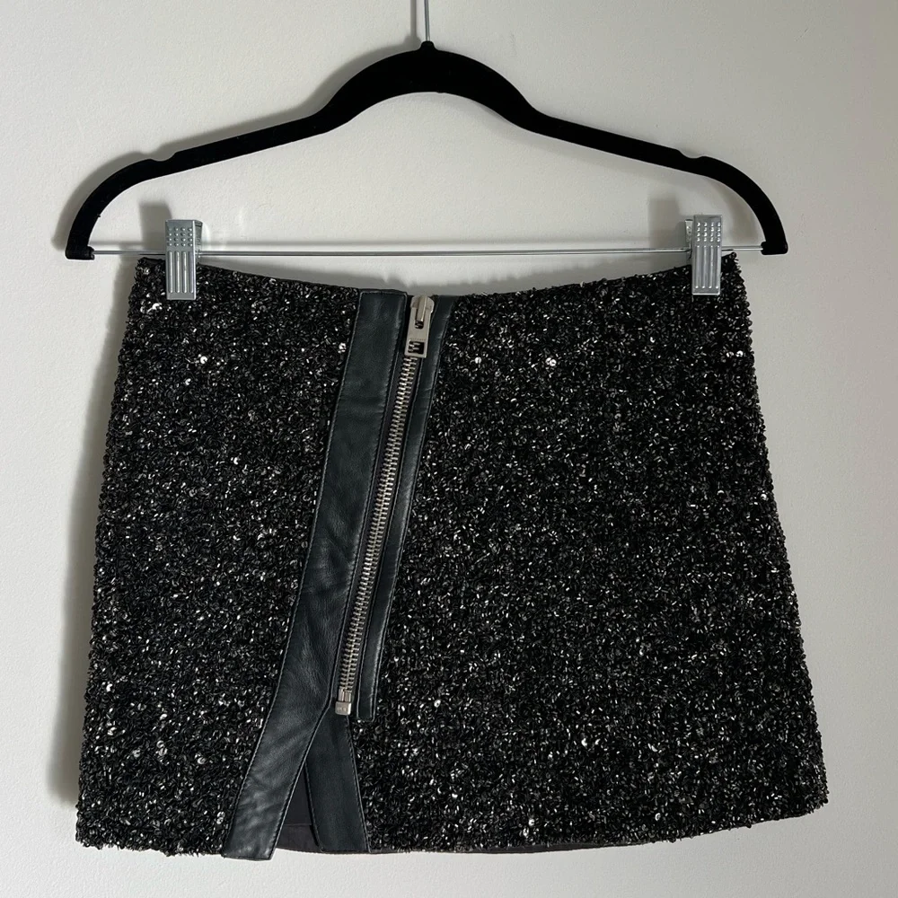 All Saints Black Hand Embellished Mini Skirt - Picture 1 of 6